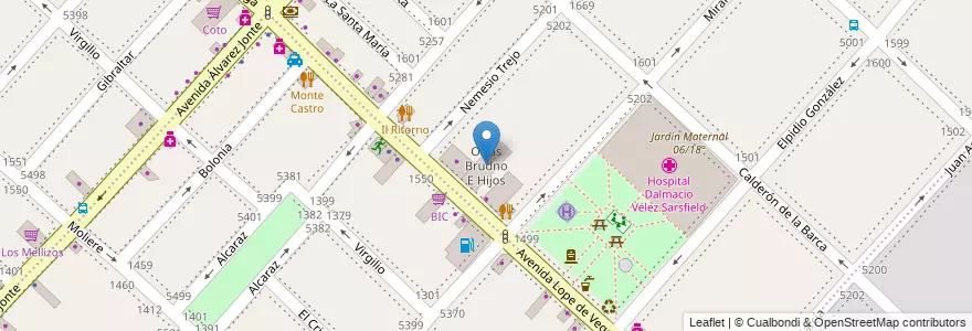 Mapa de ubicacion de Osias Brudno E Hijos, Monte Castro en アルゼンチン, Ciudad Autónoma De Buenos Aires, ブエノスアイレス, Comuna 10.