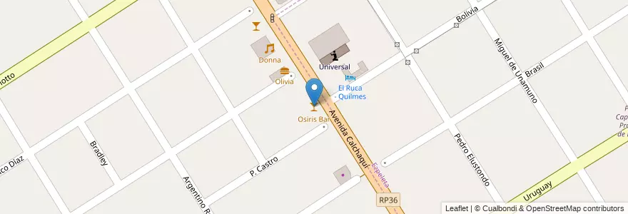 Mapa de ubicacion de Osiris Bar en Argentina, Provincia Di Buenos Aires, Partido De Quilmes, Quilmes.