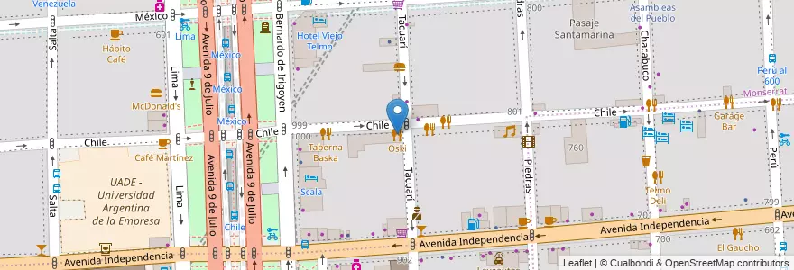Mapa de ubicacion de Oski, Montserrat en Argentinië, Ciudad Autónoma De Buenos Aires, Comuna 1, Buenos Aires.