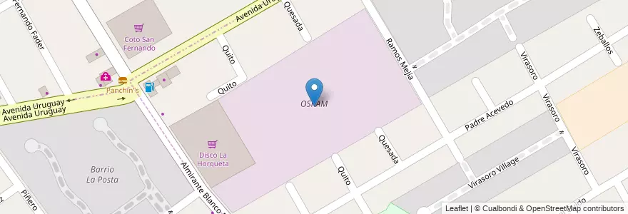 Mapa de ubicacion de OSRAM en Argentina, Buenos Aires, Partido De San Isidro, Beccar.
