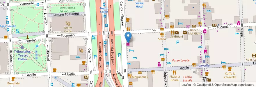 Mapa de ubicacion de OSSEG - Farmacia Social, San Nicolas en アルゼンチン, Ciudad Autónoma De Buenos Aires, Comuna 1, ブエノスアイレス.