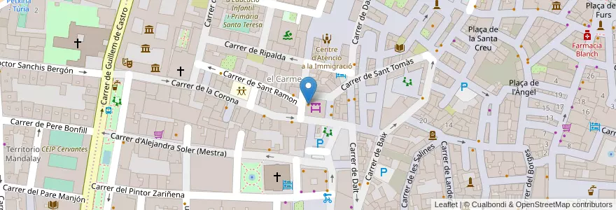 Mapa de ubicacion de Osteria del Carme en اسپانیا, Comunitat Valenciana, València / Valencia, Comarca De València, València.
