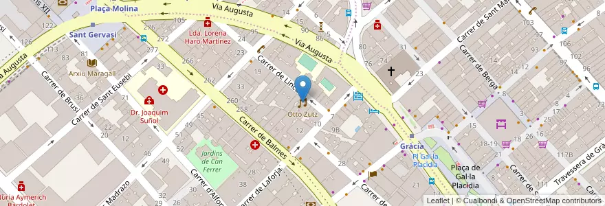 Mapa de ubicacion de Otto Zutz en Espanha, Catalunha, Barcelona, Barcelonès, Barcelona.