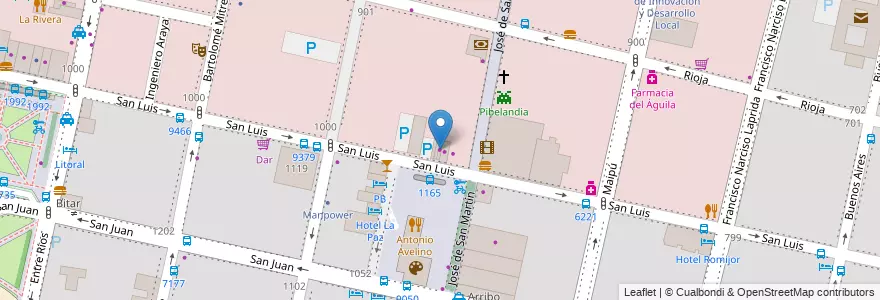 Mapa de ubicacion de Outlet Allinone en Argentinië, Santa Fe, Departamento Rosario, Municipio De Rosario, Rosario.