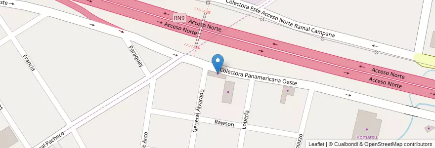 Mapa de ubicacion de Outlet Porcelanato en Argentina, Buenos Aires, Partido De Tigre, Don Torcuato.