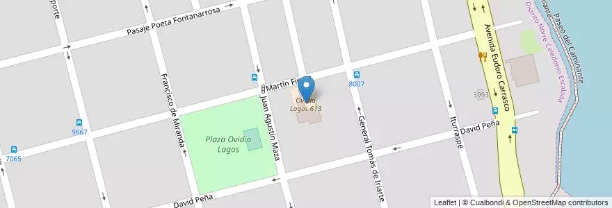 Mapa de ubicacion de Ovidio Lagos 613 en الأرجنتين, سانتا في, Departamento Rosario, Municipio De Rosario.