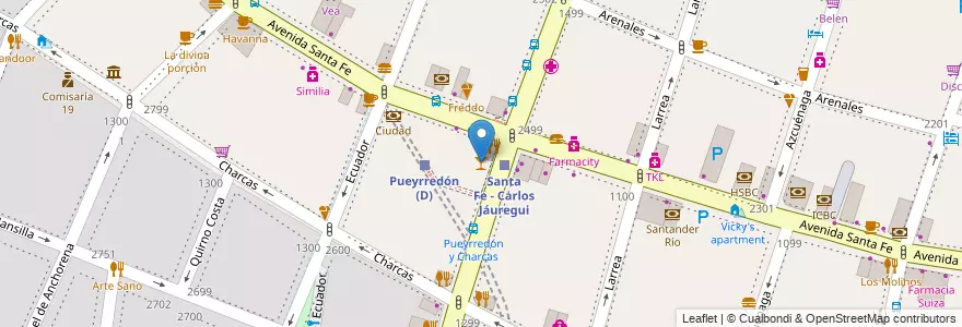 Mapa de ubicacion de Oviedo, Recoleta en アルゼンチン, Ciudad Autónoma De Buenos Aires, Comuna 2, ブエノスアイレス.