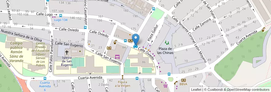 Mapa de ubicacion de Oviedo en إسبانيا, أرغون, سرقسطة, Zaragoza, سرقسطة.