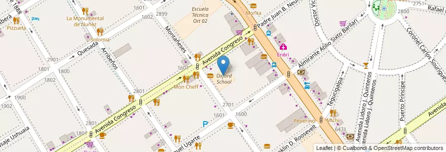 Mapa de ubicacion de Oxford School, Belgrano en Argentina, Ciudad Autónoma De Buenos Aires, Buenos Aires, Comuna 13.