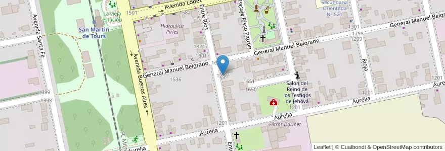 Mapa de ubicacion de Oxígeno en Arjantin, Santa Fe, Departamento San Jerónimo, Municipio De López.