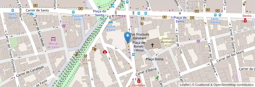Mapa de ubicacion de Oziu en İspanya, Catalunya, Barcelona, Barcelonès, Barcelona.