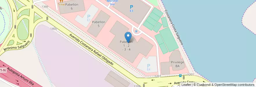 Mapa de ubicacion de Pabellón 1 - 2 - 3 - 4, Palermo en アルゼンチン, Ciudad Autónoma De Buenos Aires, Comuna 2, ブエノスアイレス.