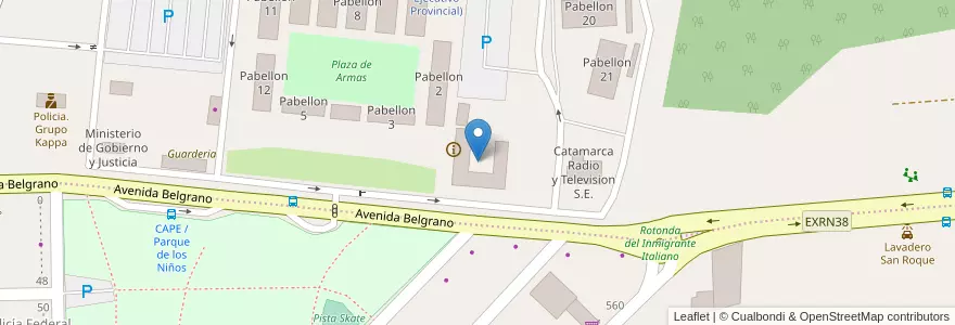 Mapa de ubicacion de Pabellon 1 en Argentina, Catamarca, Departamento Capital, Municipio De San Fernando Del Valle De Catamarca, San Fernando Del Valle De Catamarca.