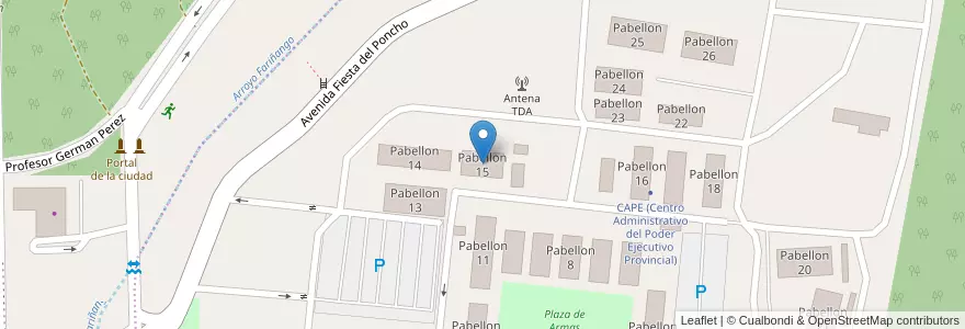 Mapa de ubicacion de Pabellon 15 en Аргентина, Катамарка, Departamento Capital, Municipio De San Fernando Del Valle De Catamarca, San Fernando Del Valle De Catamarca.