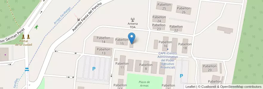 Mapa de ubicacion de Pabellon 15A en アルゼンチン, カタマルカ州, Departamento Capital, Municipio De San Fernando Del Valle De Catamarca, San Fernando Del Valle De Catamarca.