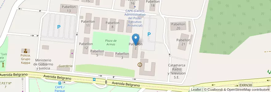 Mapa de ubicacion de Pabellon 2 en 阿根廷, Catamarca, Departamento Capital, Municipio De San Fernando Del Valle De Catamarca, San Fernando Del Valle De Catamarca.
