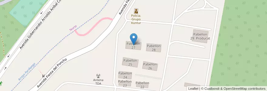 Mapa de ubicacion de Pabellon 27 en الأرجنتين, Catamarca, Departamento Capital, Municipio De San Fernando Del Valle De Catamarca, San Fernando Del Valle De Catamarca.