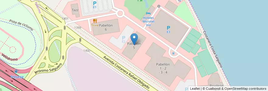 Mapa de ubicacion de Pabellón 5, Palermo en Arjantin, Ciudad Autónoma De Buenos Aires, Comuna 2, Buenos Aires.