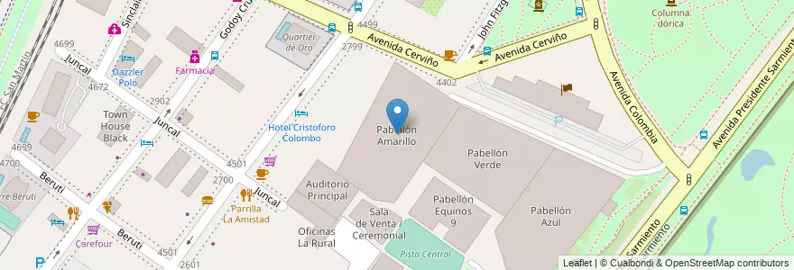 Mapa de ubicacion de Pabellón Amarillo, Palermo en Argentinië, Ciudad Autónoma De Buenos Aires, Buenos Aires, Comuna 14.