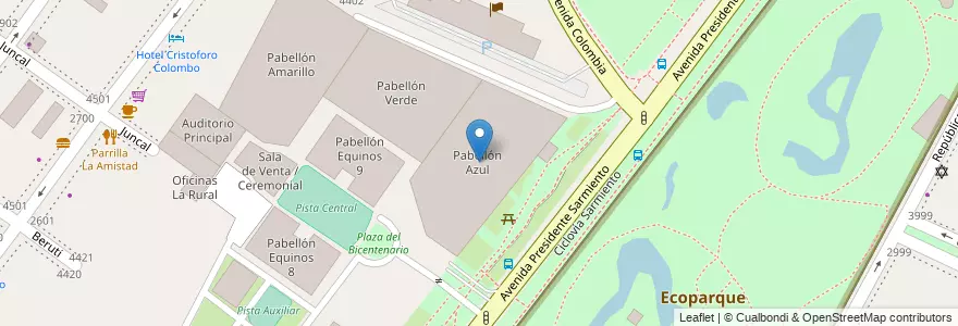 Mapa de ubicacion de Pabellón Azul, Palermo en アルゼンチン, Ciudad Autónoma De Buenos Aires, ブエノスアイレス, Comuna 14.