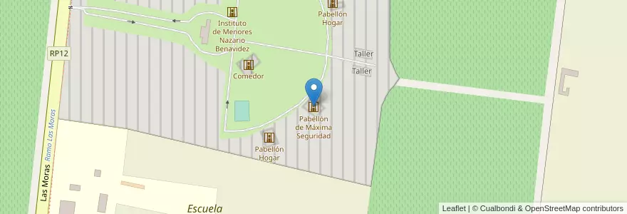 Mapa de ubicacion de Pabellón de Máxima Seguridad en Arjantin, San Juan, Şili, Zonda.