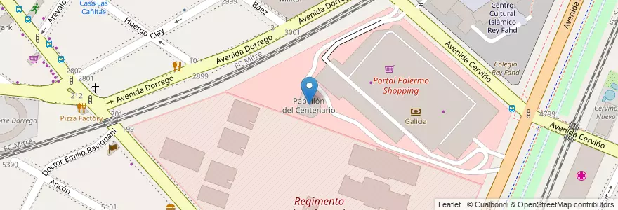 Mapa de ubicacion de Pabellón del Centenario, Palermo en 阿根廷, Ciudad Autónoma De Buenos Aires, 布宜诺斯艾利斯, Comuna 14.