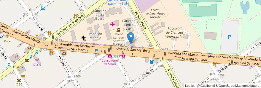 Mapa de ubicacion de Pabellón Doctor Antonio Gandolfo, Agronomia en 아르헨티나, Ciudad Autónoma De Buenos Aires, 부에노스아이레스, Comuna 11.