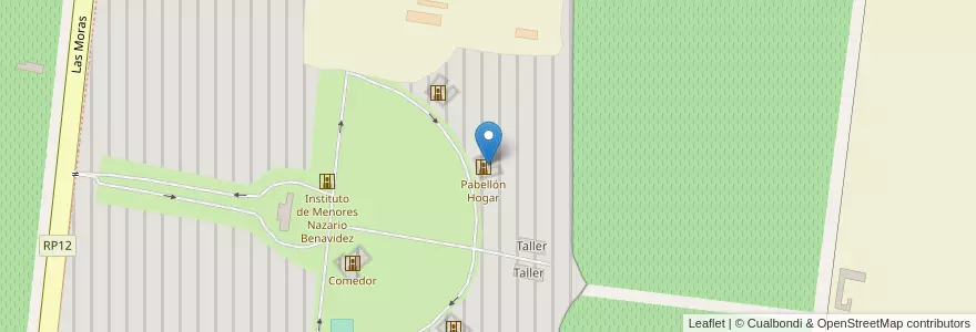 Mapa de ubicacion de Pabellón Hogar en アルゼンチン, サンフアン州, チリ, Zonda.