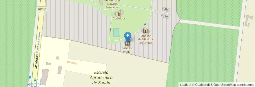 Mapa de ubicacion de Pabellón Hogar en Аргентина, Сан-Хуан, Чили, Zonda.