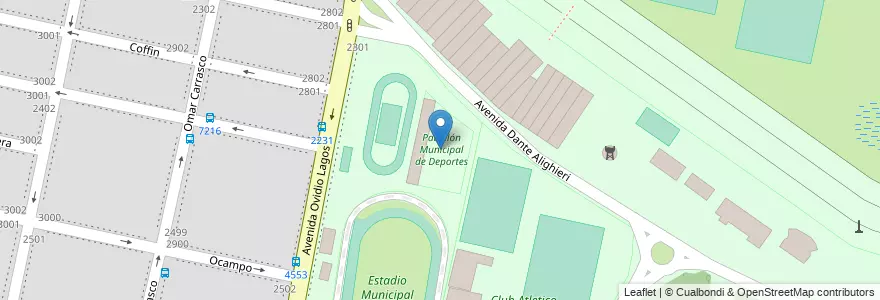 Mapa de ubicacion de Pabellón Municipal de Deportes en Argentinië, Santa Fe, Departamento Rosario, Municipio De Rosario, Rosario.