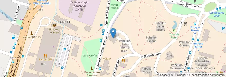 Mapa de ubicacion de Pabellón Residencial en الأرجنتين, Córdoba, Departamento Capital, Pedanía Capital, Córdoba, Municipio De Córdoba.