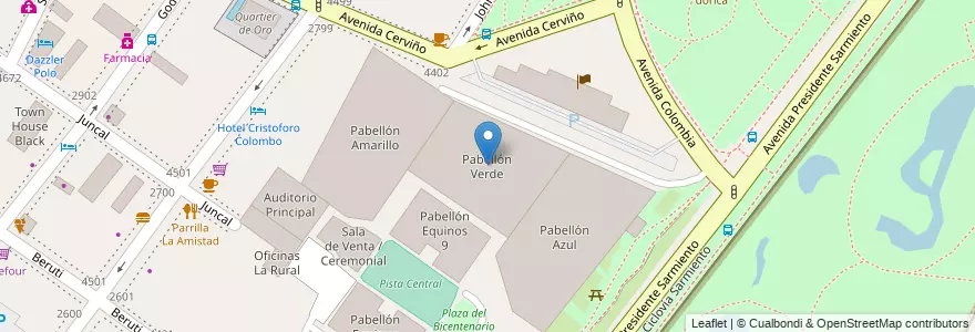 Mapa de ubicacion de Pabellón Verde, Palermo en الأرجنتين, Ciudad Autónoma De Buenos Aires, Buenos Aires, Comuna 14.
