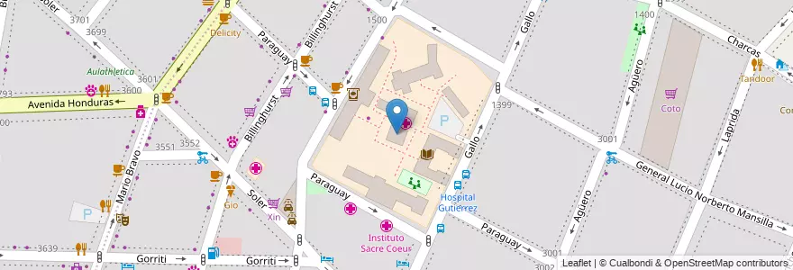 Mapa de ubicacion de Pabellon Wiame, Recoleta en アルゼンチン, Ciudad Autónoma De Buenos Aires, Comuna 2, ブエノスアイレス.