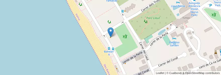 Mapa de ubicacion de Pabisa Beachclub en 스페인, 발레아레스 제도, España (Mar Territorial), 팔마데, 발레아레스 제도, 팔마데.