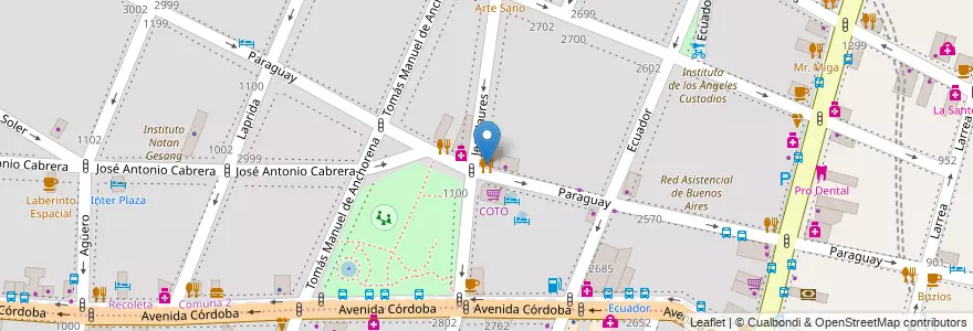 Mapa de ubicacion de Pablin's, Recoleta en Аргентина, Буэнос-Айрес, Comuna 2, Буэнос-Айрес.
