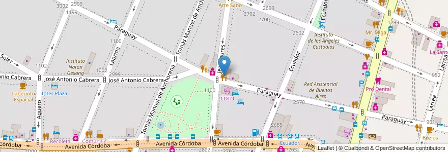 Mapa de ubicacion de Pablin's, Recoleta en Argentine, Ciudad Autónoma De Buenos Aires, Comuna 2, Buenos Aires.