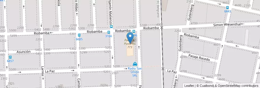 Mapa de ubicacion de Pablo A. Pizzurno 773 en アルゼンチン, サンタフェ州, Departamento Rosario, Municipio De Rosario, ロサリオ.