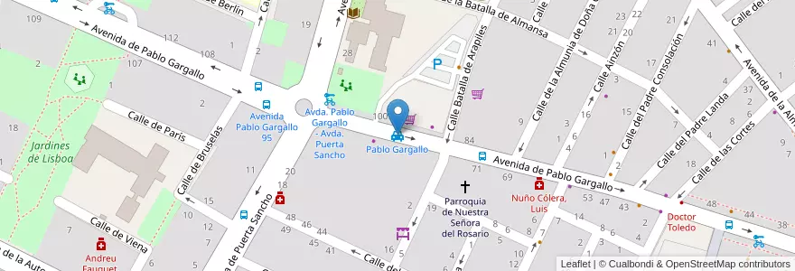 Mapa de ubicacion de Pablo Gargallo en Испания, Арагон, Сарагоса, Zaragoza, Сарагоса.