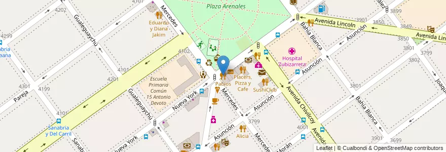 Mapa de ubicacion de Pablos, Villa Devoto en 아르헨티나, Ciudad Autónoma De Buenos Aires, 부에노스아이레스, Comuna 11.