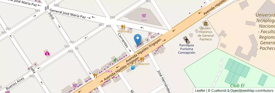 Mapa de ubicacion de Pacheco Cristales en Arjantin, Buenos Aires, Partido De Tigre, General Pacheco.