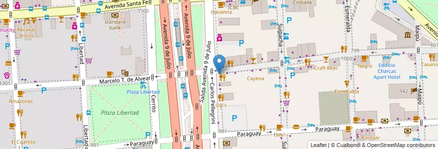 Mapa de ubicacion de Packasap, Retiro en アルゼンチン, Ciudad Autónoma De Buenos Aires, Comuna 1, ブエノスアイレス.