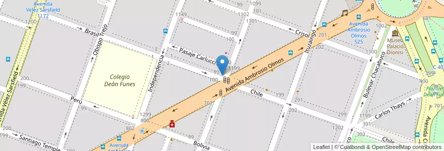 Mapa de ubicacion de Pacman en Arjantin, Córdoba, Departamento Capital, Pedanía Capital, Córdoba, Municipio De Córdoba.
