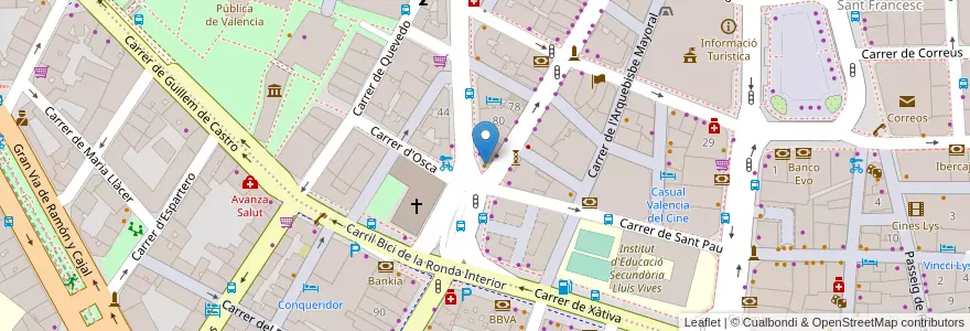 Mapa de ubicacion de Paco Sucre i Blat en 스페인, Comunitat Valenciana, València / Valencia, Comarca De València, València.