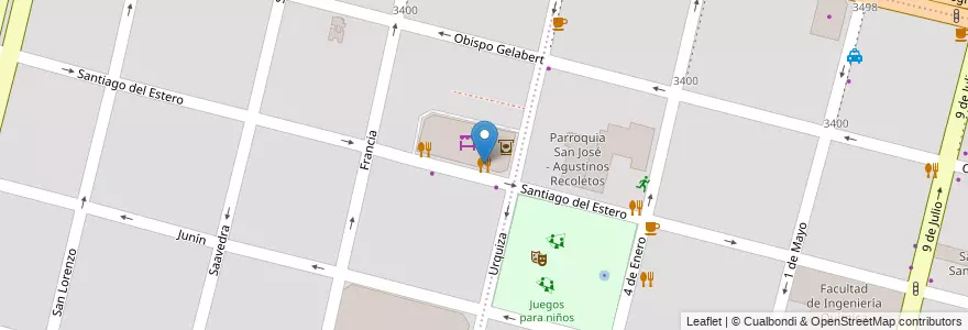 Mapa de ubicacion de Pacú Restó en Arjantin, Santa Fe, Departamento La Capital, Santa Fe Capital, Santa Fe.