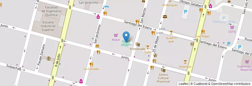 Mapa de ubicacion de Paddle Santa Fe en Arjantin, Santa Fe, Departamento La Capital, Santa Fe Capital, Santa Fe.
