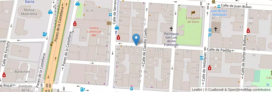 Mapa de ubicacion de PADILLA, CALLE, DE,8 en Испания, Мадрид, Мадрид, Área Metropolitana De Madrid Y Corredor Del Henares, Мадрид.