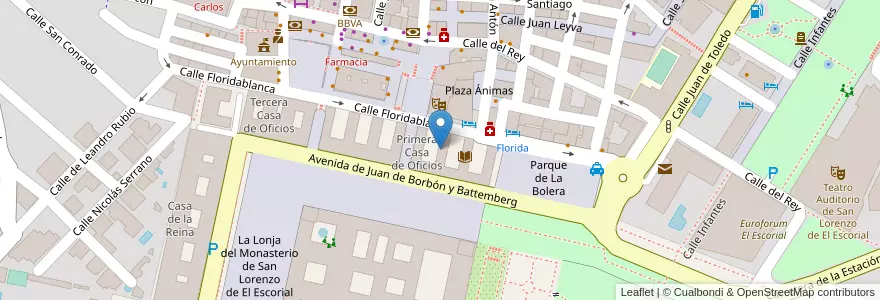 Mapa de ubicacion de Padre Antonio Soler en اسپانیا, بخش خودمختار مادرید, بخش خودمختار مادرید, Cuenca Del Guadarrama, San Lorenzo De El Escorial.