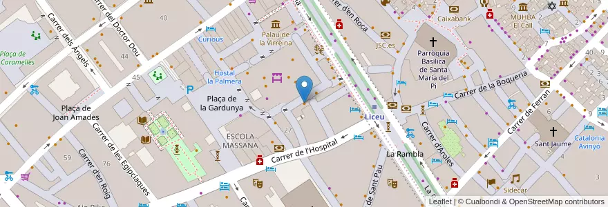 Mapa de ubicacion de Paella Bar Boqueria en Sepanyol, Catalunya, Barcelona, Barcelonès, Barcelona.
