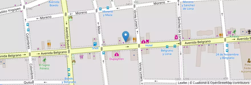 Mapa de ubicacion de Pago, Almagro en 아르헨티나, Ciudad Autónoma De Buenos Aires, Comuna 5, 부에노스아이레스.