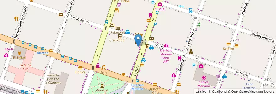 Mapa de ubicacion de Pago Fácil en Argentinië, Buenos Aires, Partido De Moreno, Moreno.